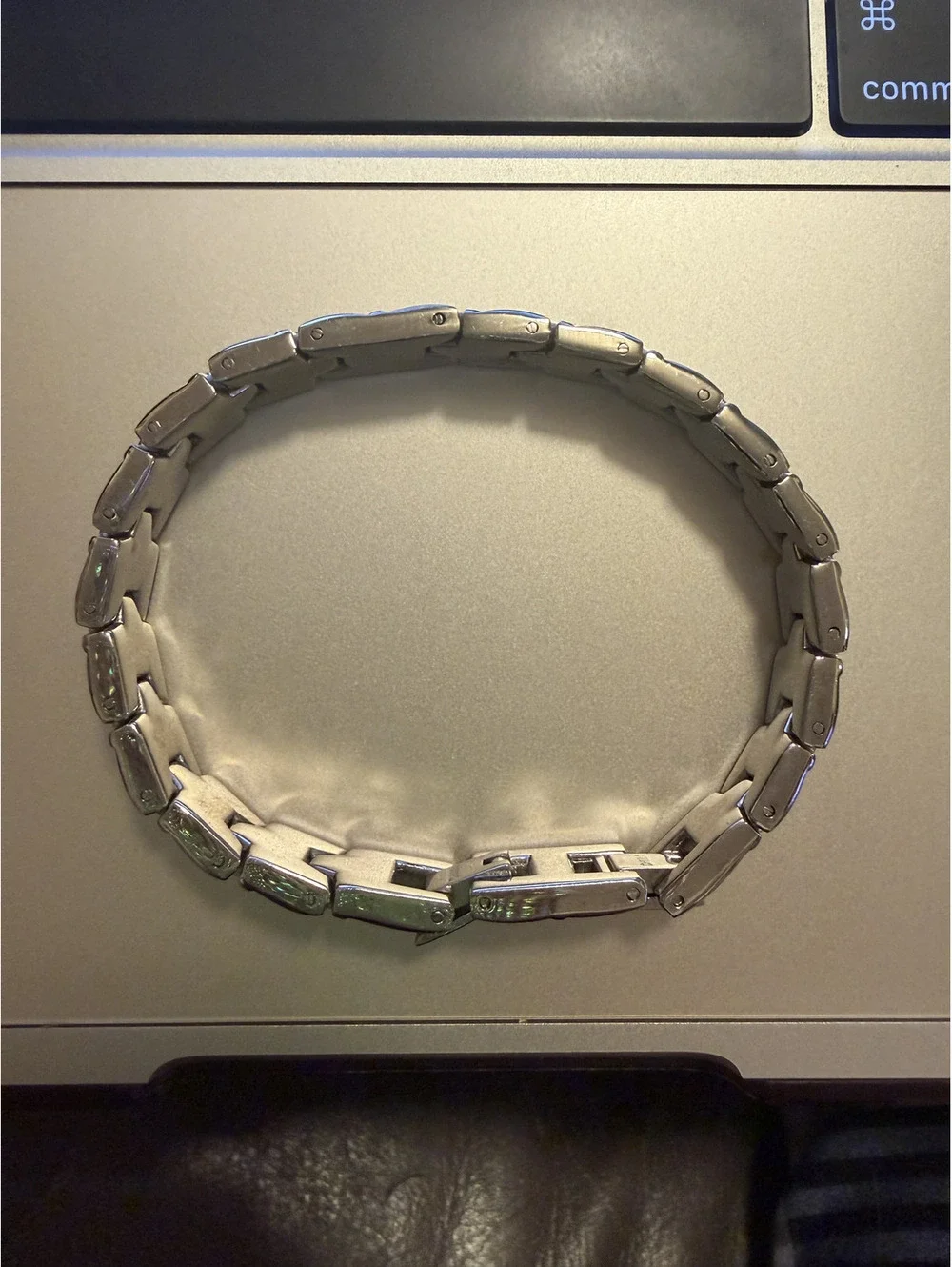 Silver-Tone Link Bracelet with Secure Clasp